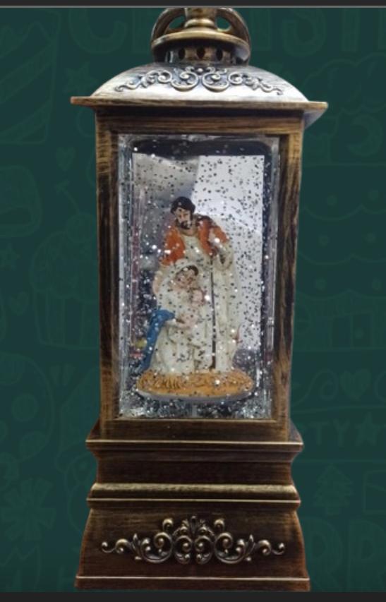 Miniatura 4 de farol de decoración navideña con árbol